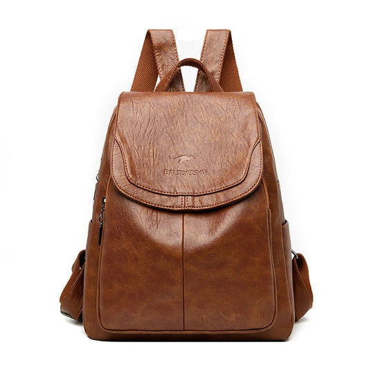 EDA | ANTI-THEFT LEATHER BACKPACK